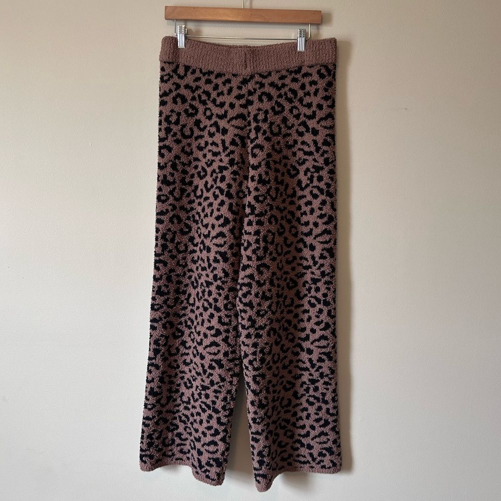 Cupcakes & Cashmere Brown Cheetah Print Cozy Knit Lounge Pants Size Medium - Picture 2 of 5